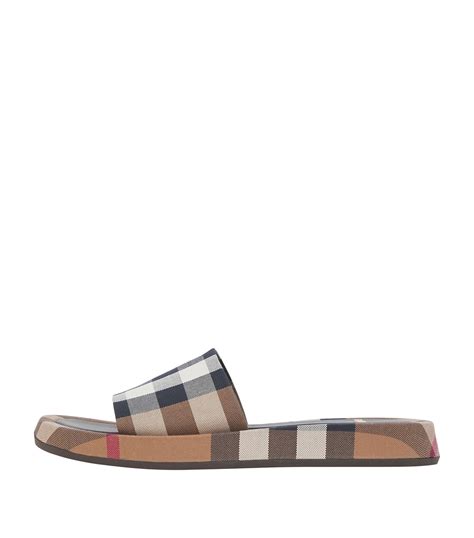 burberry cotton check slides